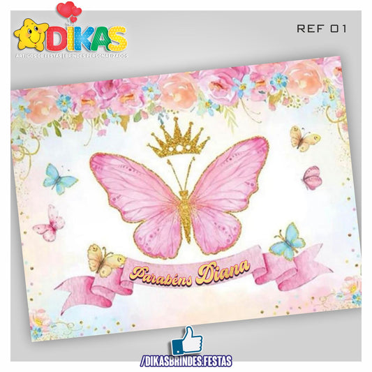 PAINEL TEMÁTICO E/OU PERSONALIZADO - BORBOLETA / JARDIM ENCANTADO