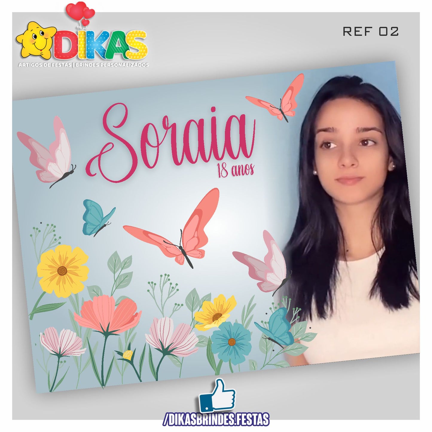 PAINEL TEMÁTICO E/OU PERSONALIZADO - BORBOLETA / JARDIM ENCANTADO
