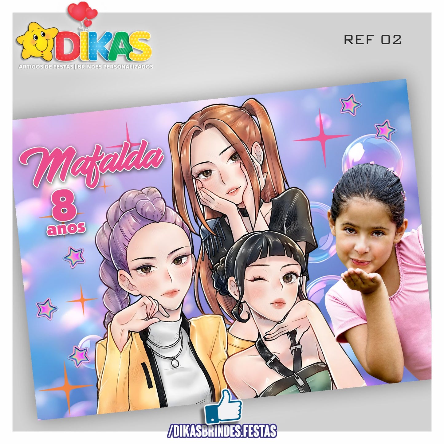 PAINEL TEMÁTICO E/OU PERSONALIZADO - GUERREIRAS DO K-POP