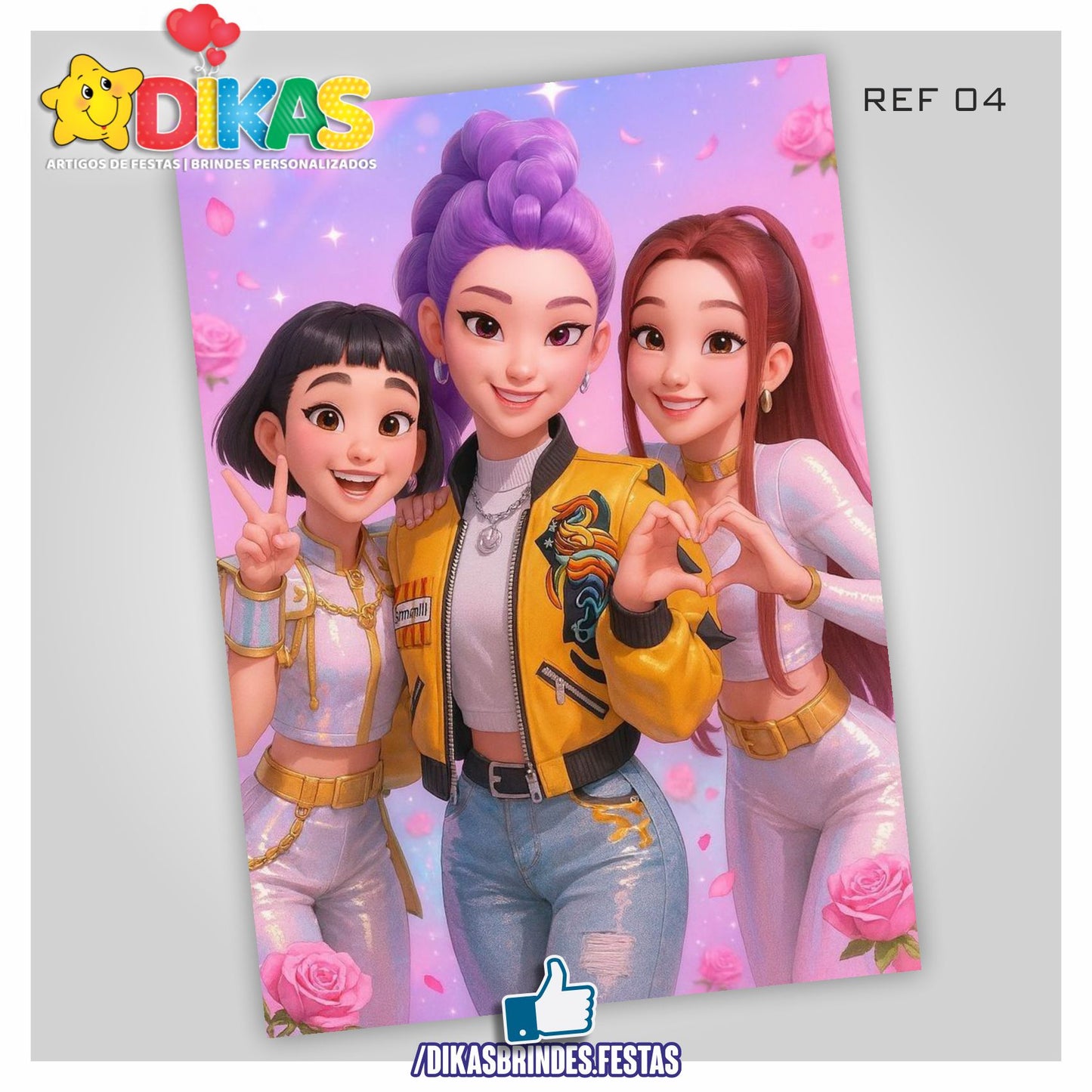 PAINEL TEMÁTICO E/OU PERSONALIZADO - GUERREIRAS DO K-POP
