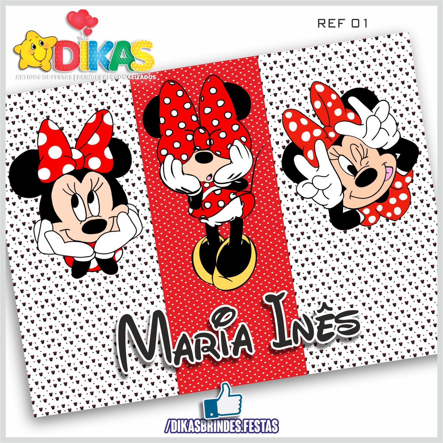 PAINEL TEMÁTICO E/OU PERSONALIZADO - MINNIE VERMELHA