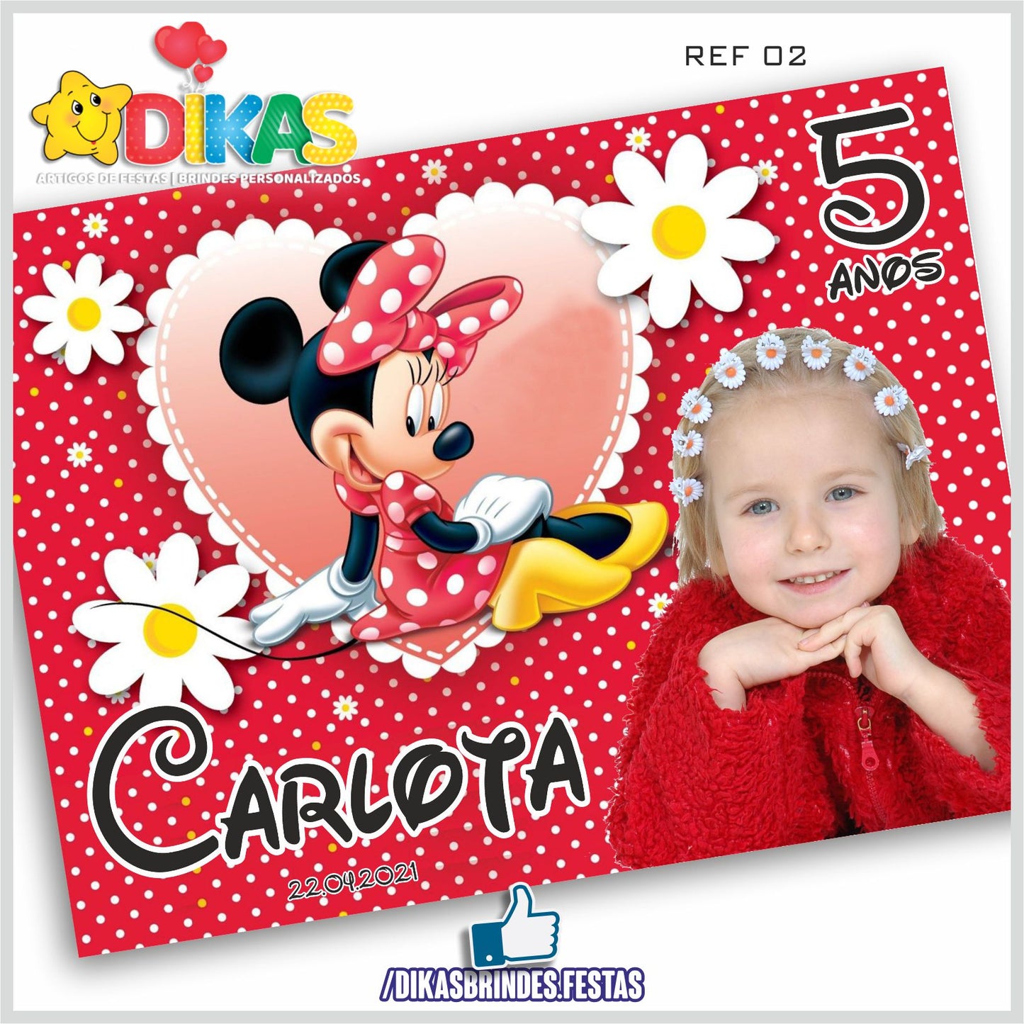 PAINEL TEMÁTICO E/OU PERSONALIZADO - MINNIE VERMELHA