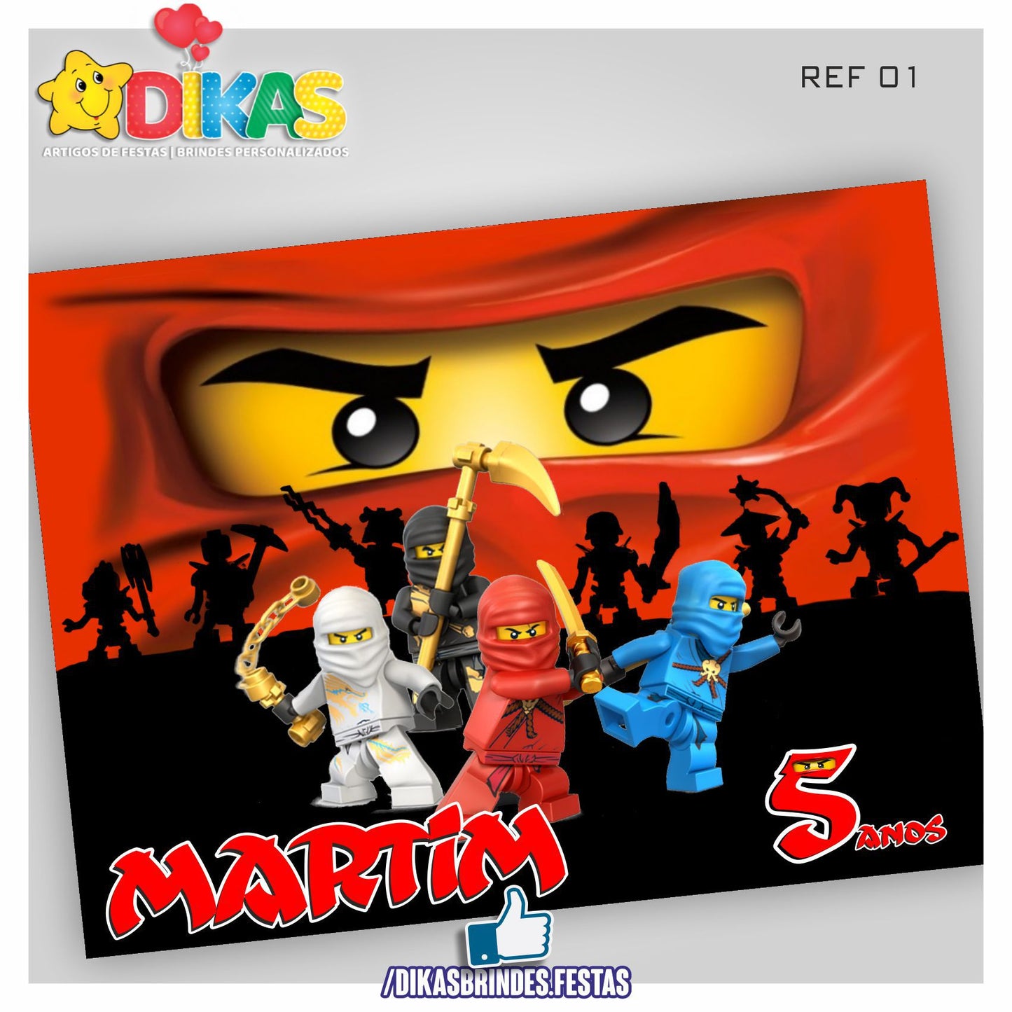 PAINEL TEMÁTICO E/OU PERSONALIZADO - NINJAGO