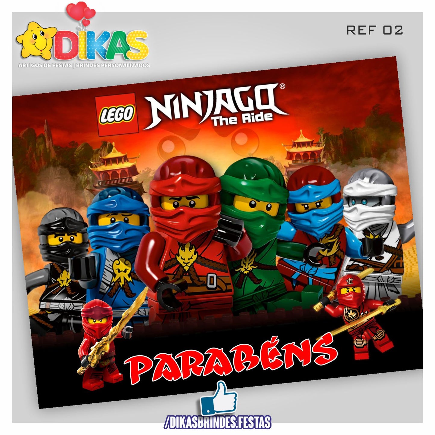 PAINEL TEMÁTICO E/OU PERSONALIZADO - NINJAGO