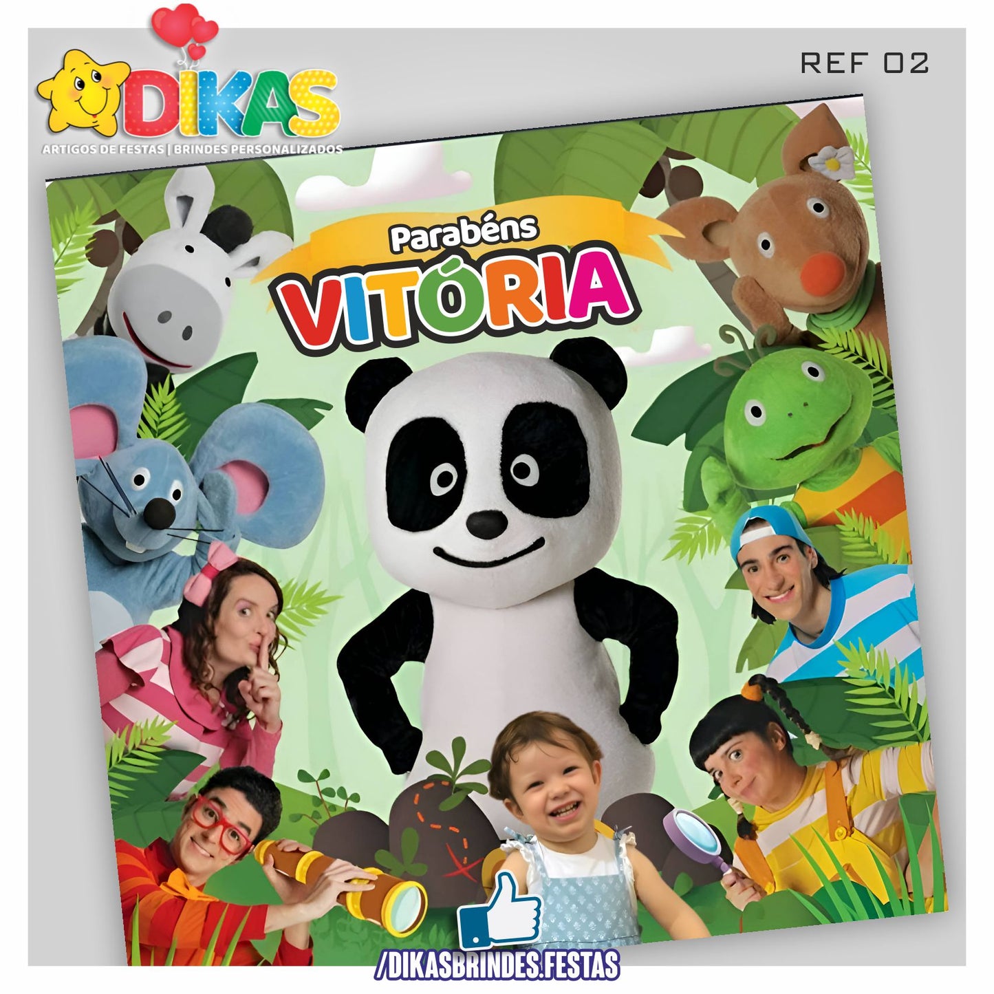 PAINEL TEMÁTICO E/OU PERSONALIZADO - PANDA E OS AMIGOS
