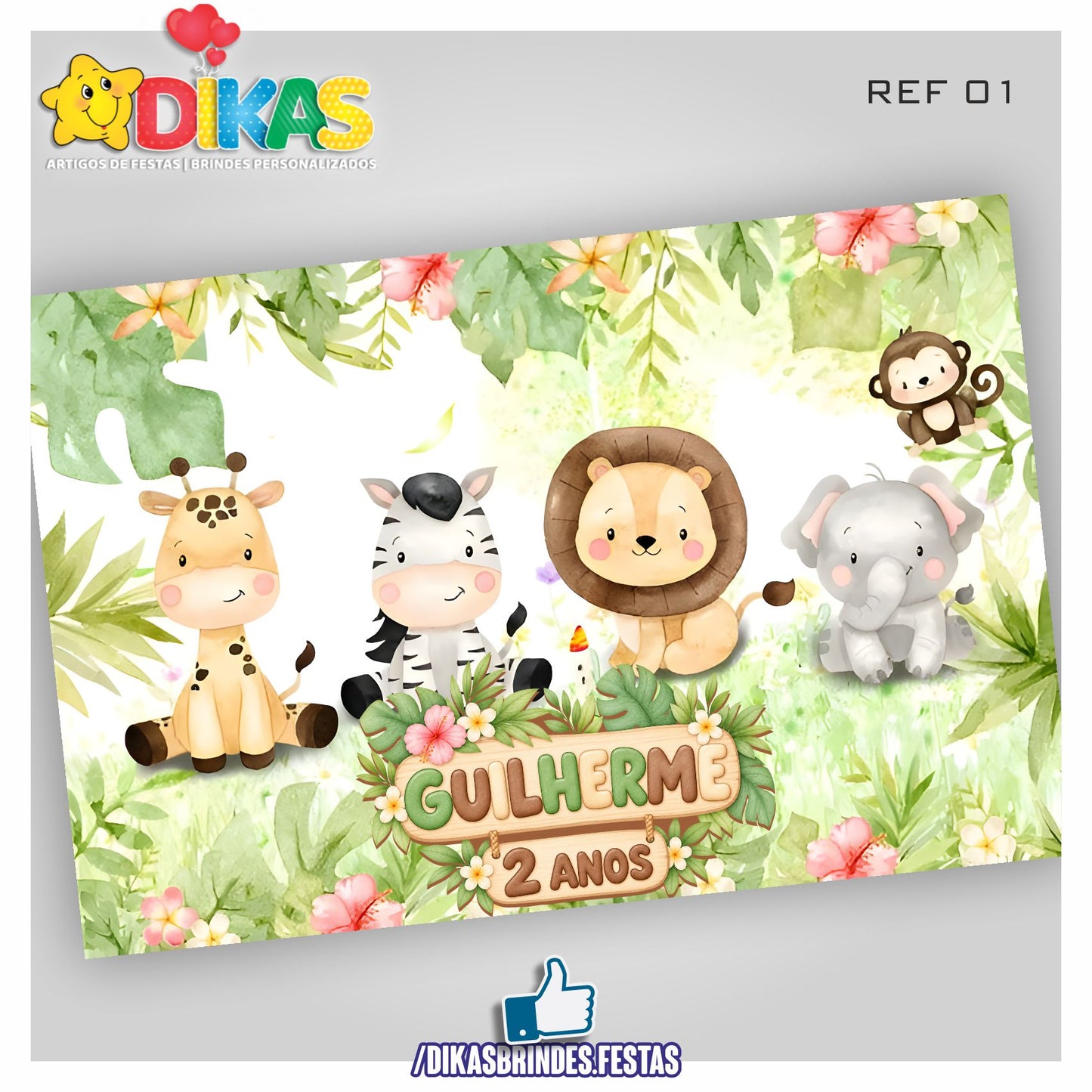 PAINEL TEMÁTICO E/OU PERSONALIZADO - ANIMAIS DA SELVA