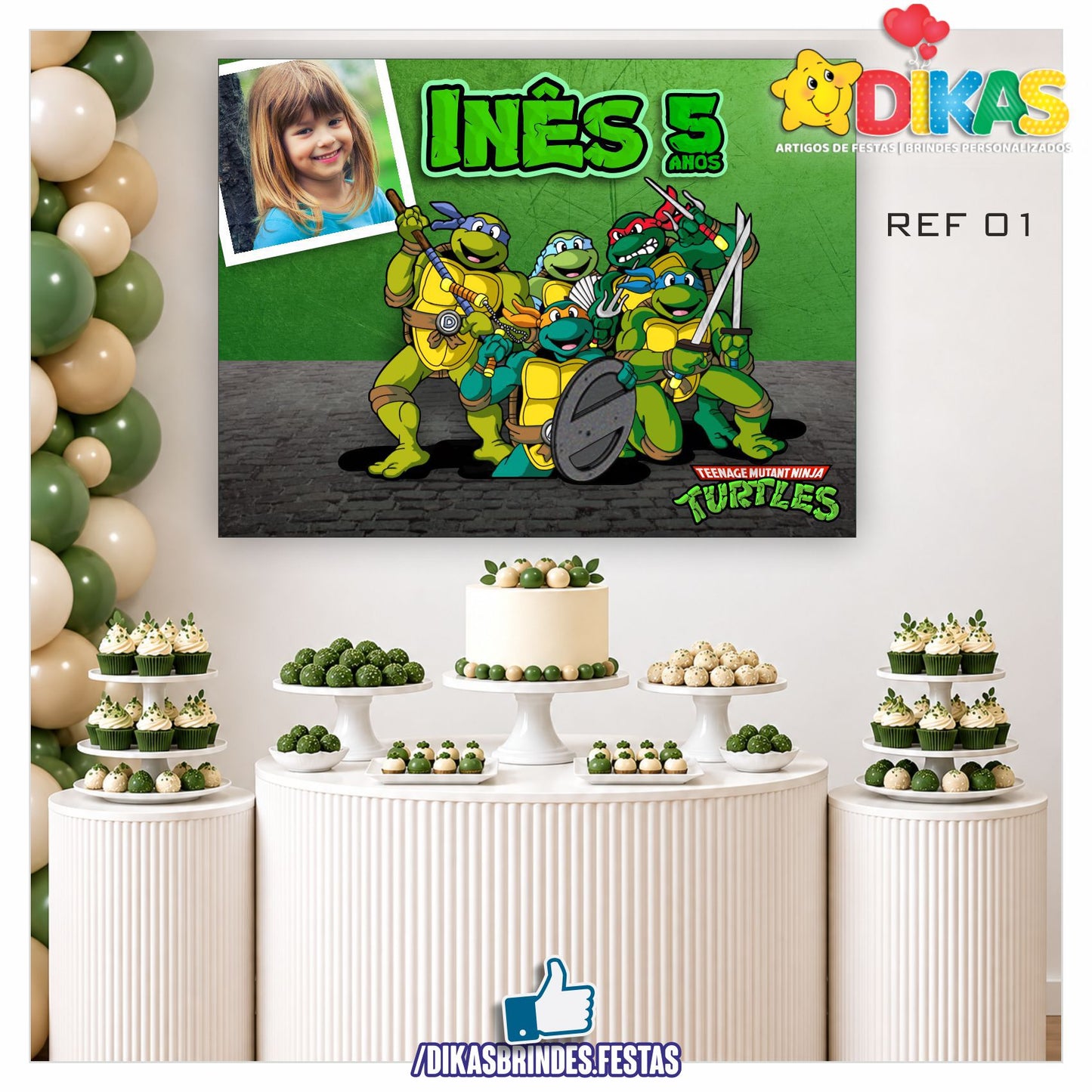 PAINEL TEMÁTICO E/OU PERSONALIZADO - TARTARUGAS NINJA