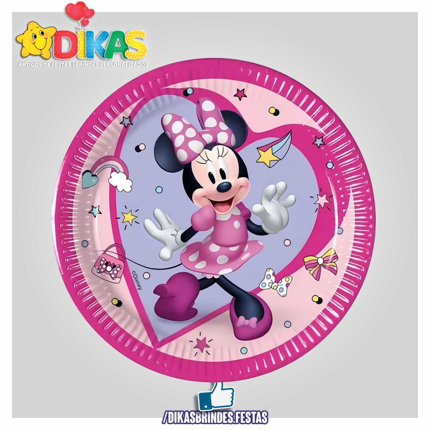 PRATOS MINNIE ROSA 20CM