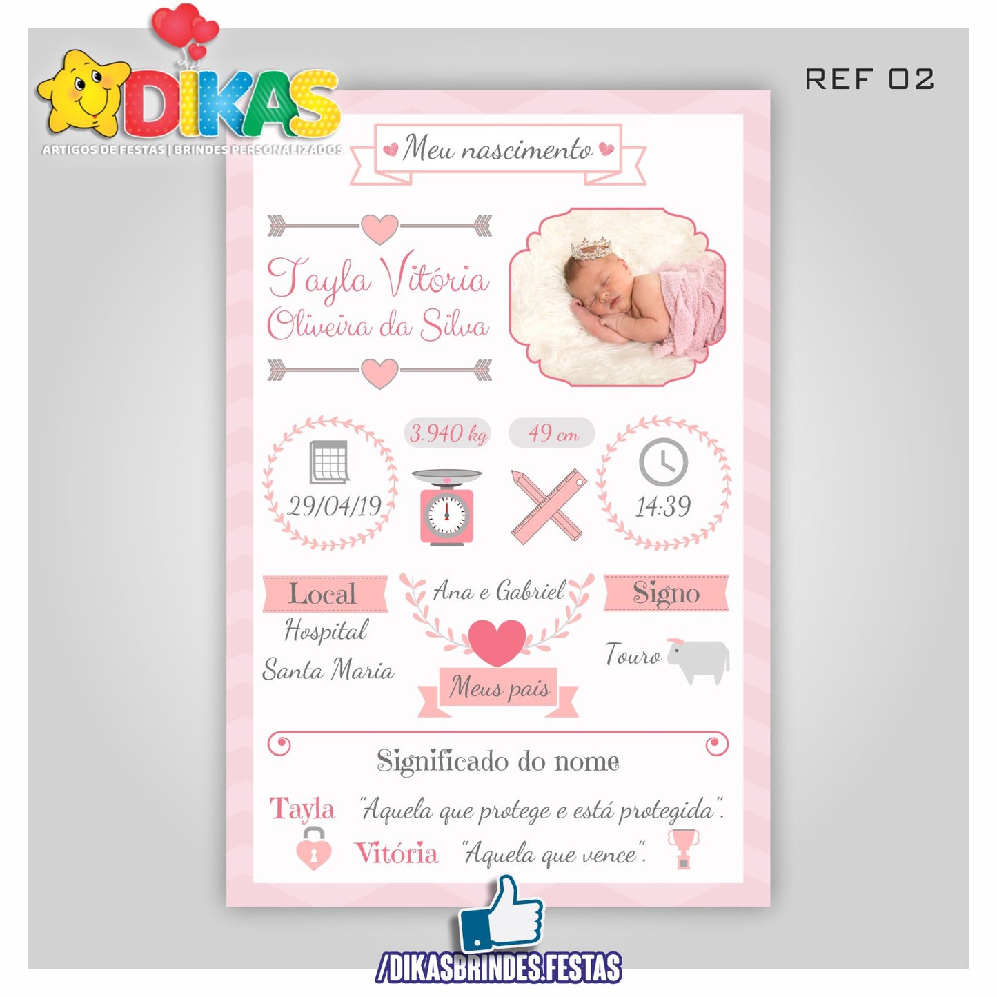 QUADRO MEU PERFIL - BEBÉ