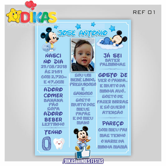 QUADRO MEU PERFIL - MICKEY BABY