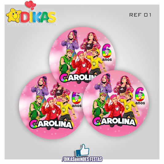 AUTOCOLANTE PERSONALIZADO (40 UNID) - GRUPO DOS ROSA