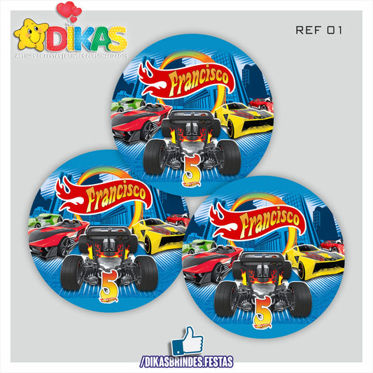 AUTOCOLANTE PERSONALIZADO (40 UNID) - HOTWHEELS