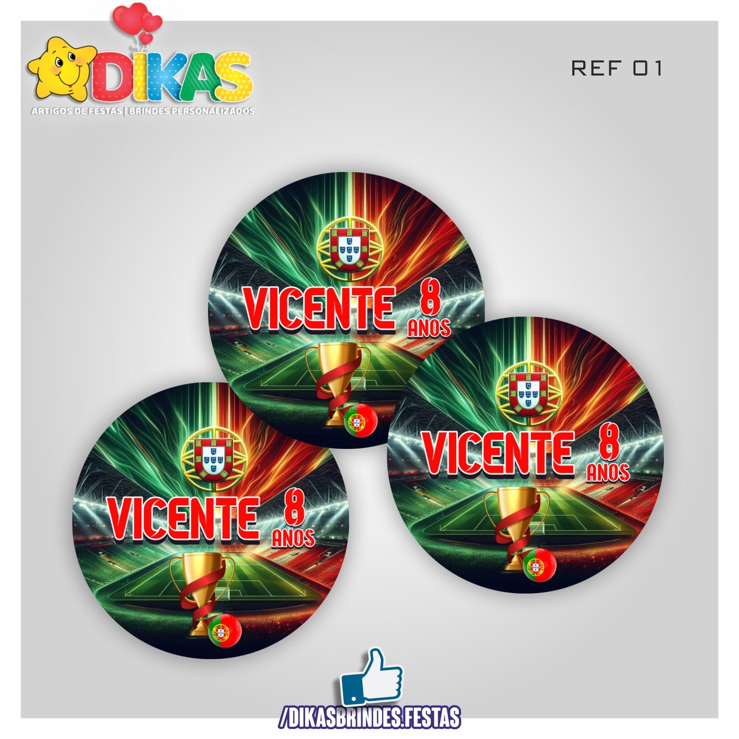 AUTOCOLANTE PERSONALIZADO (40 UNID) - FUTEBOL PORTUGAL