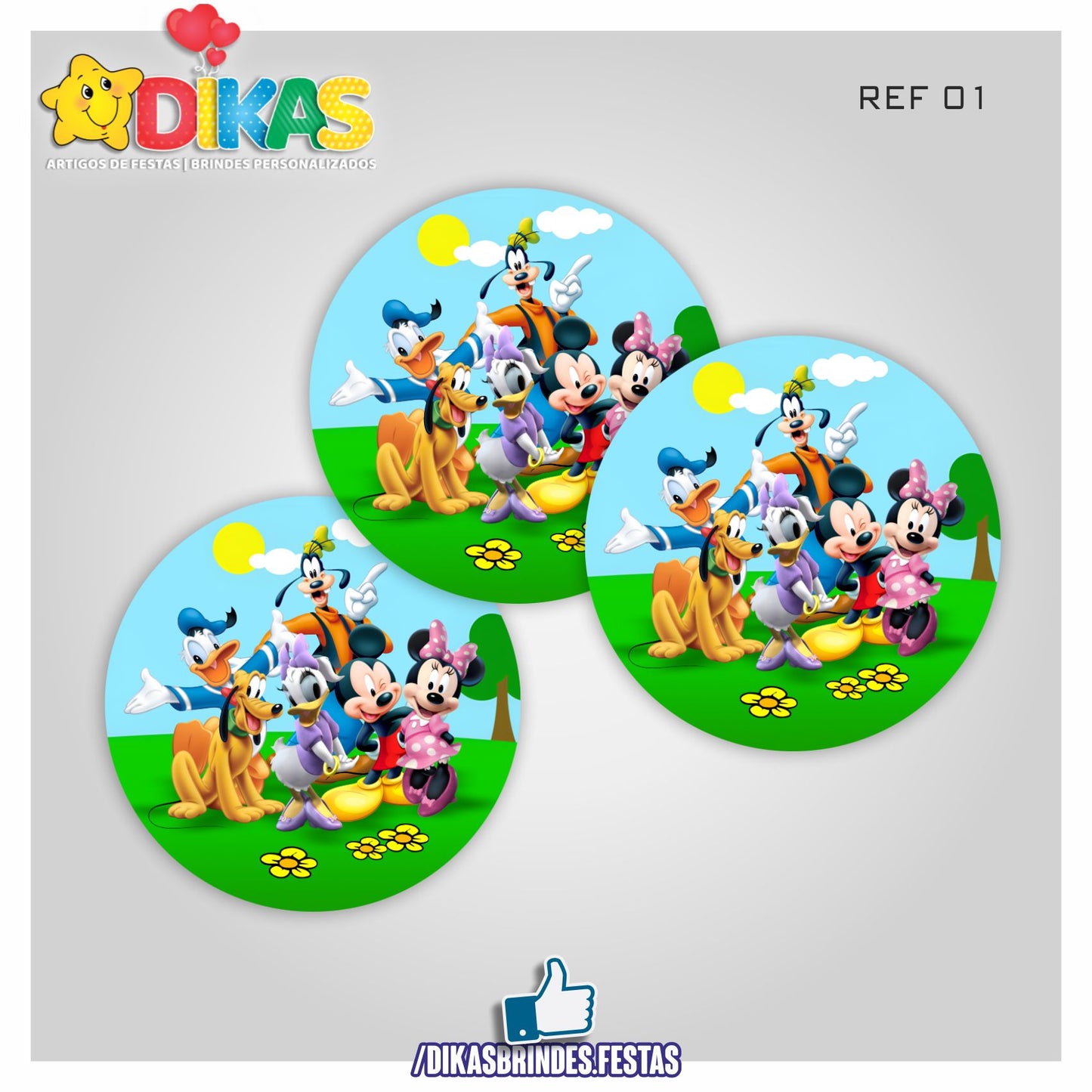 AUTOCOLANTE 5cm - MICKEY E OS AMIGOS