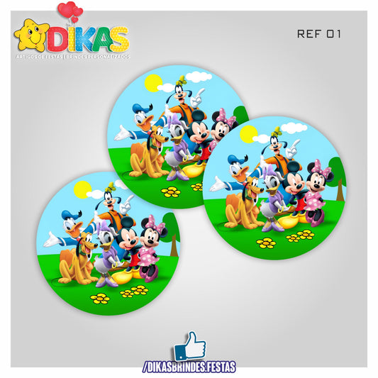 AUTOCOLANTE 5cm - MICKEY E OS AMIGOS