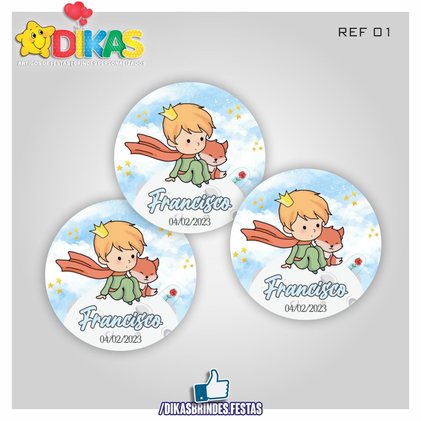 AUTOCOLANTE PERSONALIZADO (40 UNID) - PEQUENO PRÍNCIPE