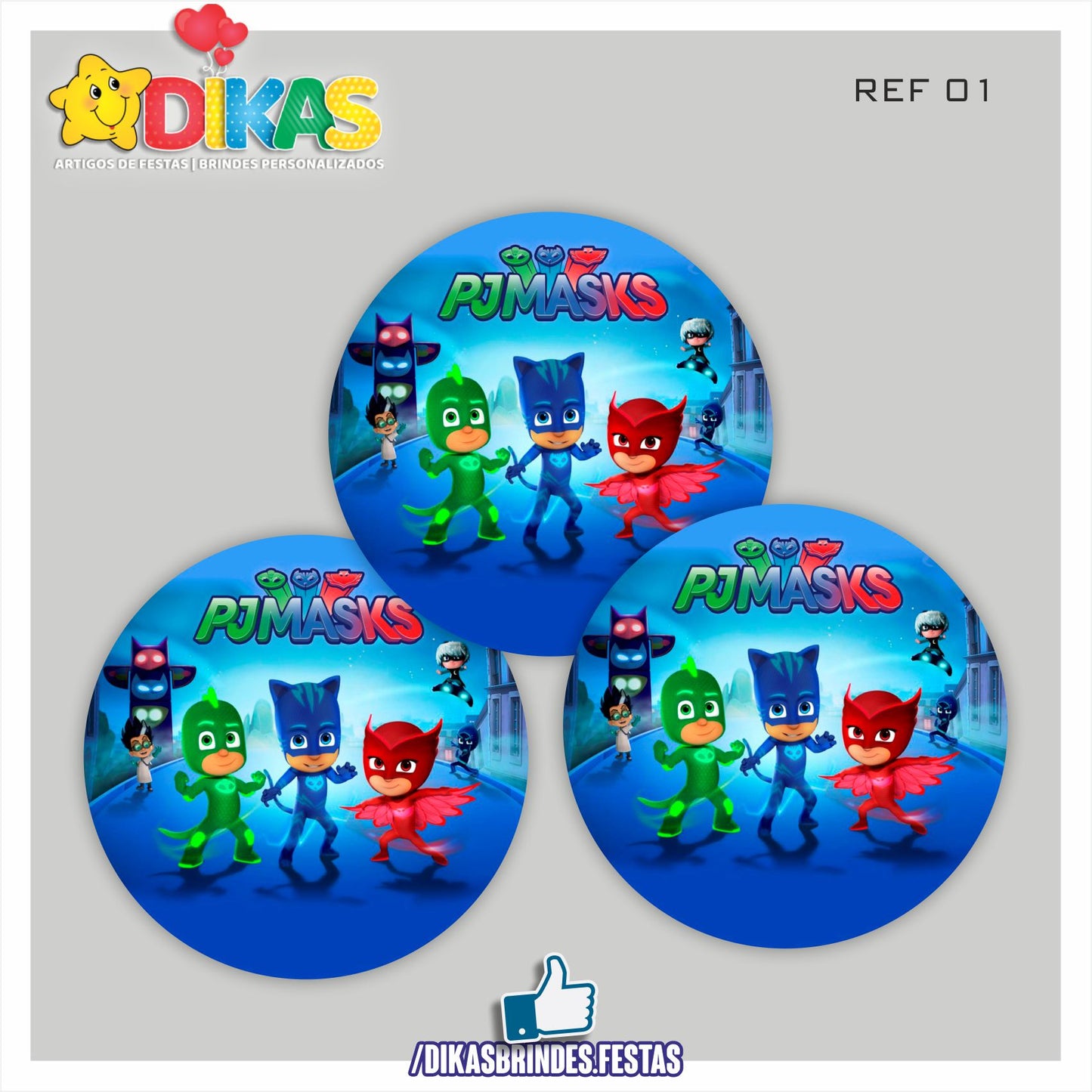 AUTOCOLANTE 5cm - PJMASKS