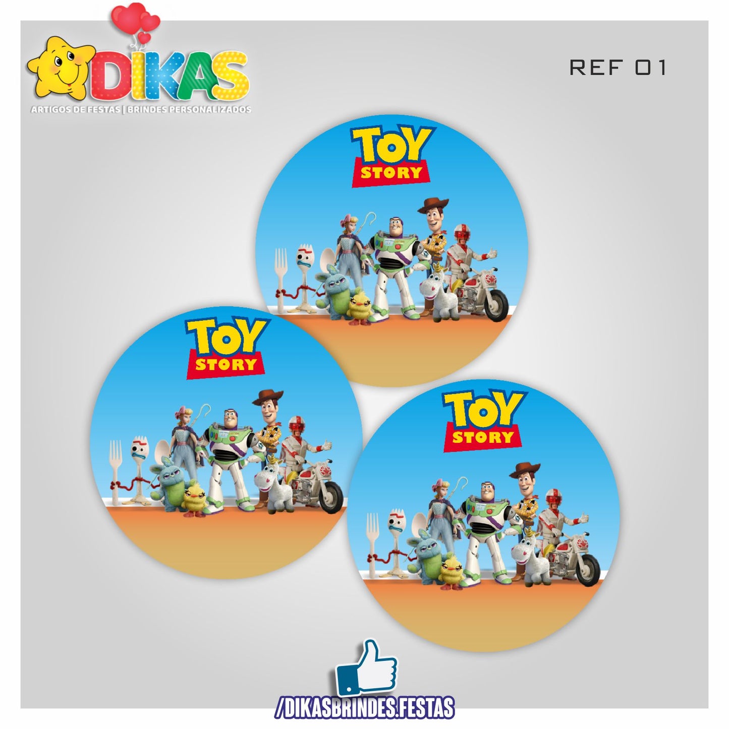 AUTOCOLANTE 5cm - TOY STORY