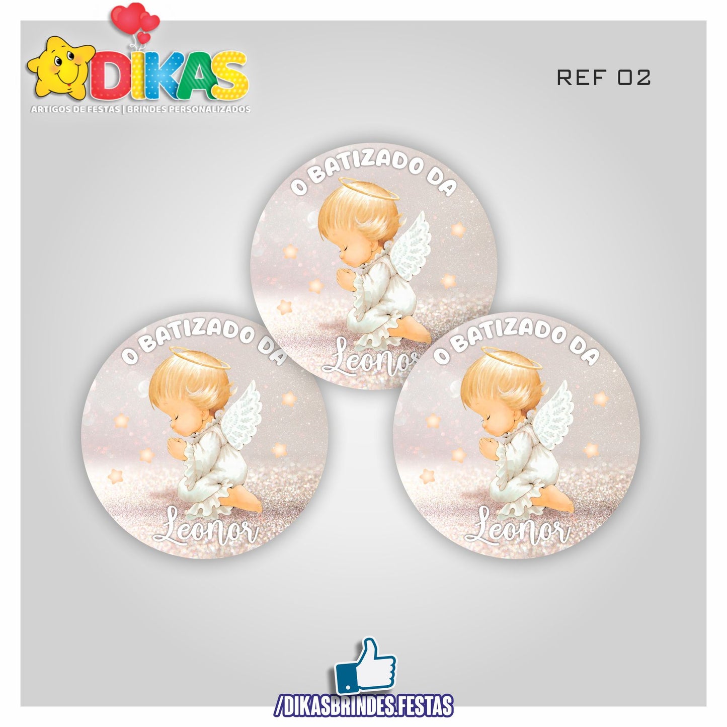 AUTOCOLANTE PERSONALIZADO (40 UNID) - BATIZADO