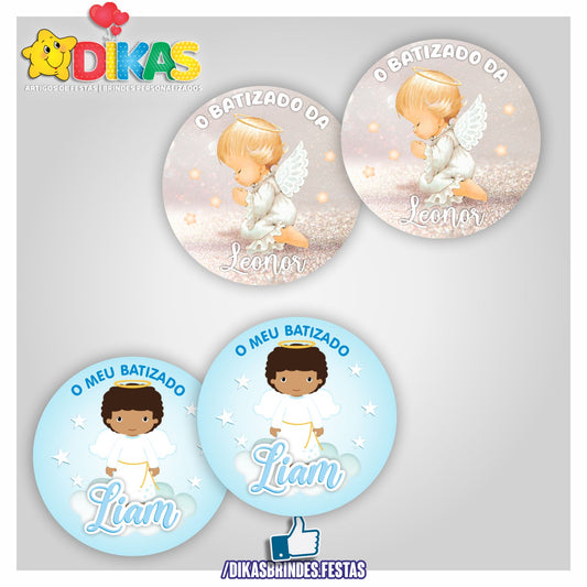 AUTOCOLANTE PERSONALIZADO (40 UNID) - BATIZADO