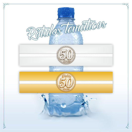 RÓTULO P/ GARRAFA DE ÁGUA - 50 ANOS