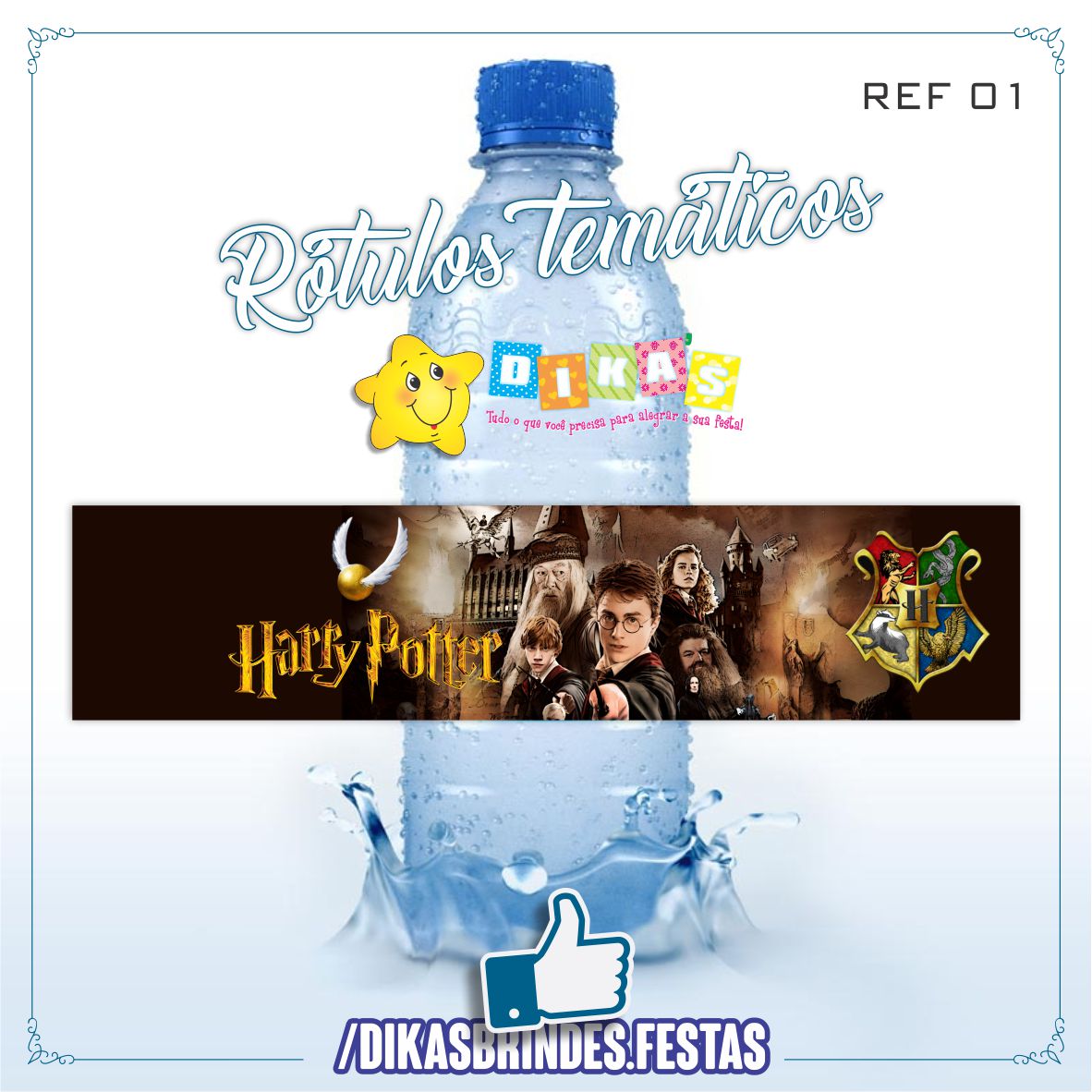 RÓTULO P/ GARRAFA DE ÁGUA - HARRY POTTER