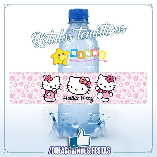 RÓTULO P/ GARRAFA DE ÁGUA - HELLO KITTY