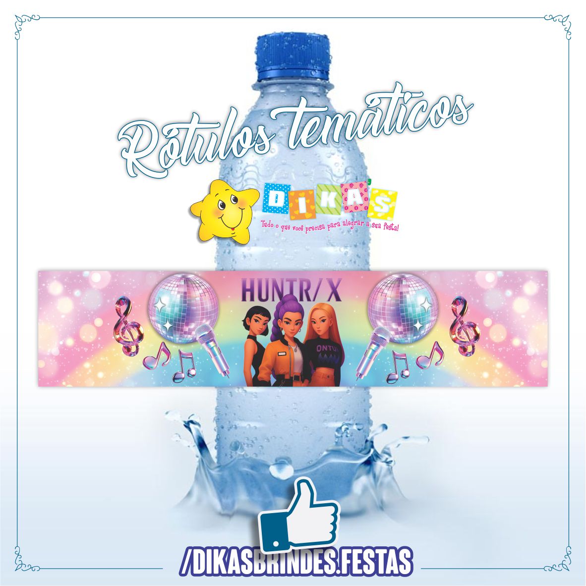 RÓTULO P/ GARRAFA DE ÁGUA - GUERREIRAS DO K-POP