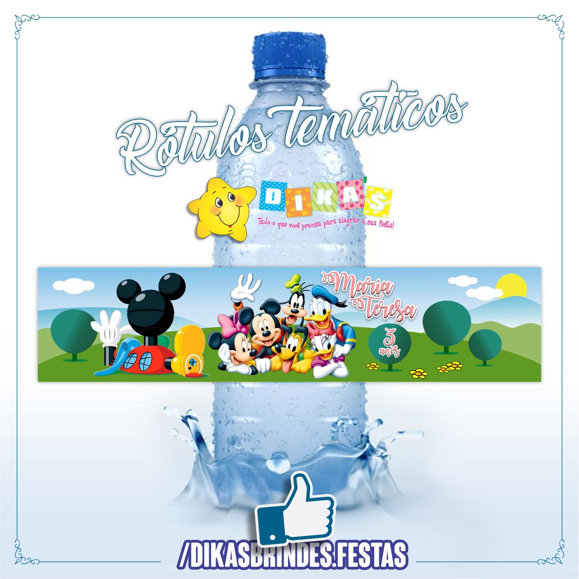 SACO PRENDA C/ TAG PERSONALIZADO - MICKEY E OS AMIGOS