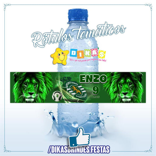 RÓTULO PERSONALIZADO P/ GARRAFA DE ÁGUA - FUTEBOL SPORTING