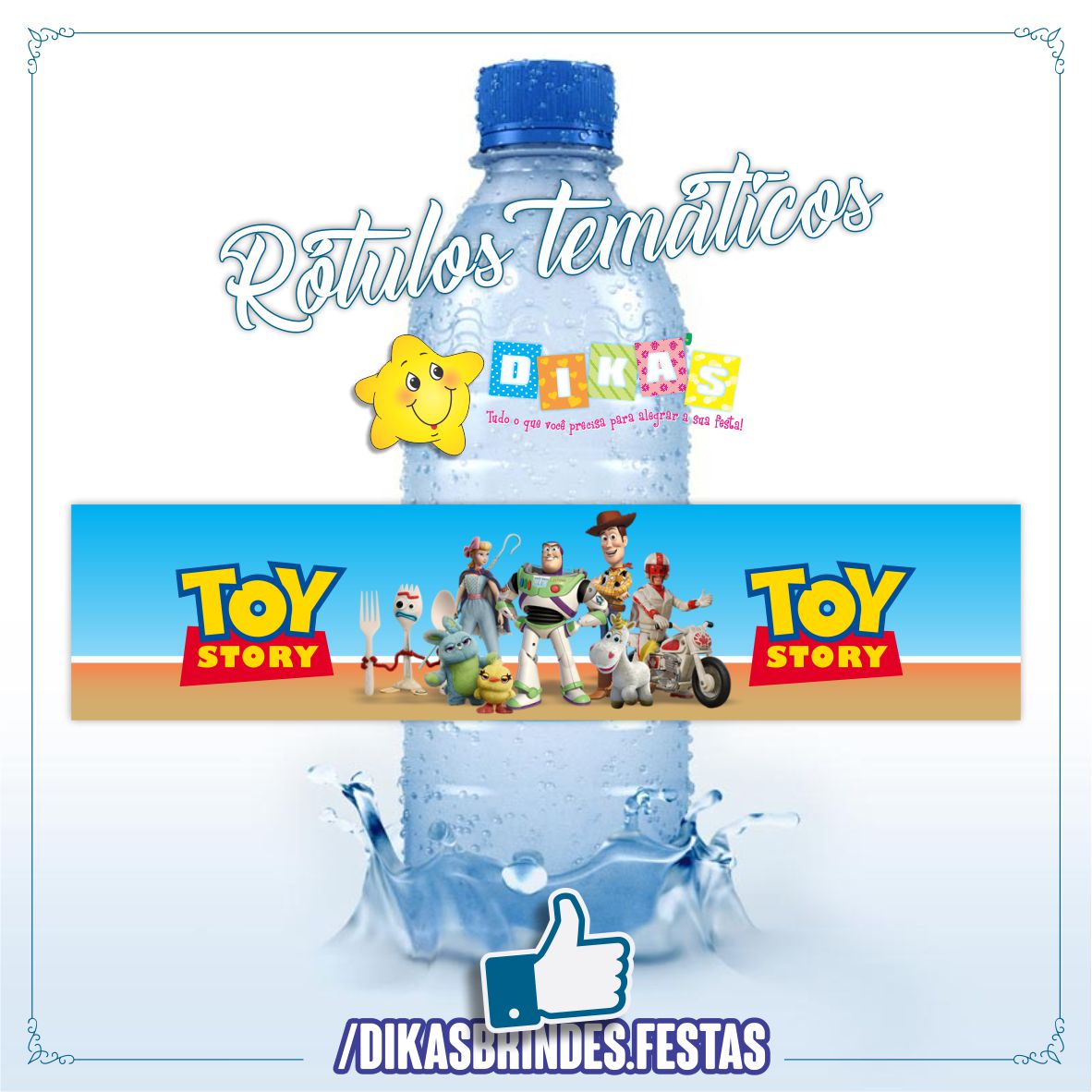 RÓTULO P/ GARRAFA DE ÁGUA - TOY STOTY