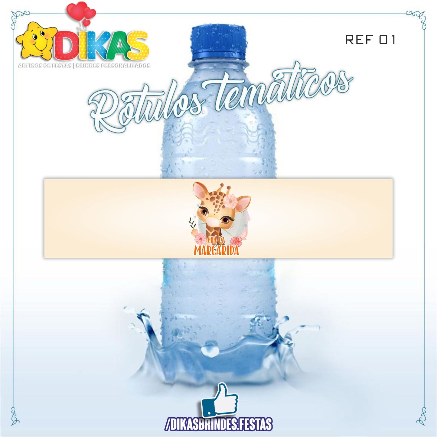 RÓTULO PERSONALIZADO P/ GARRAFA DE ÁGUA - BEBÉ