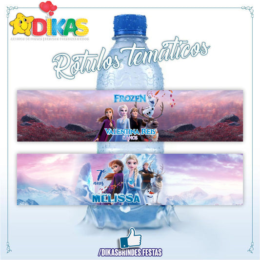 RÓTULO PERSONALIZADO P/ GARRAFA DE ÁGUA - FROZEN