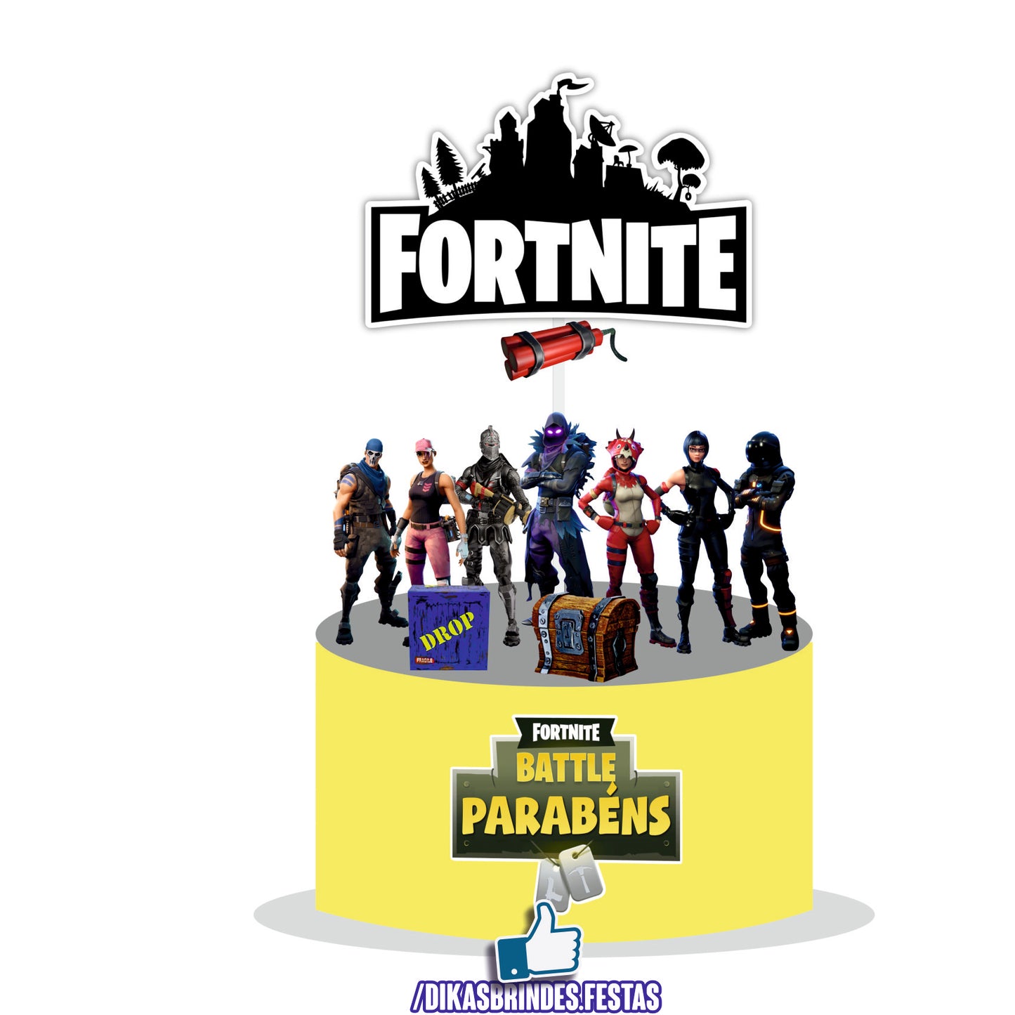 TOPO DE BOLO FORTNITE - REVENDA