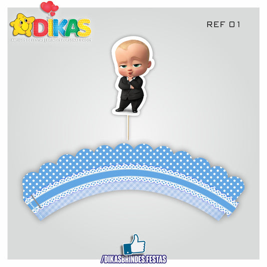 SAIA CUPCAKE + TOPPER - BOSS BABY