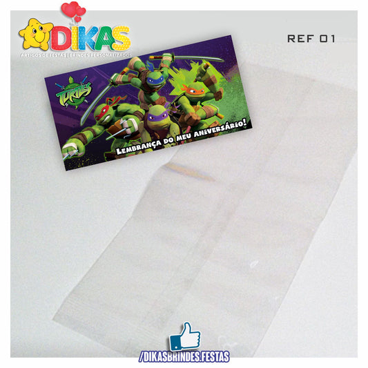 SACO PRENDA C/ TAG (6unid.) -  TARTARUGAS NINJA