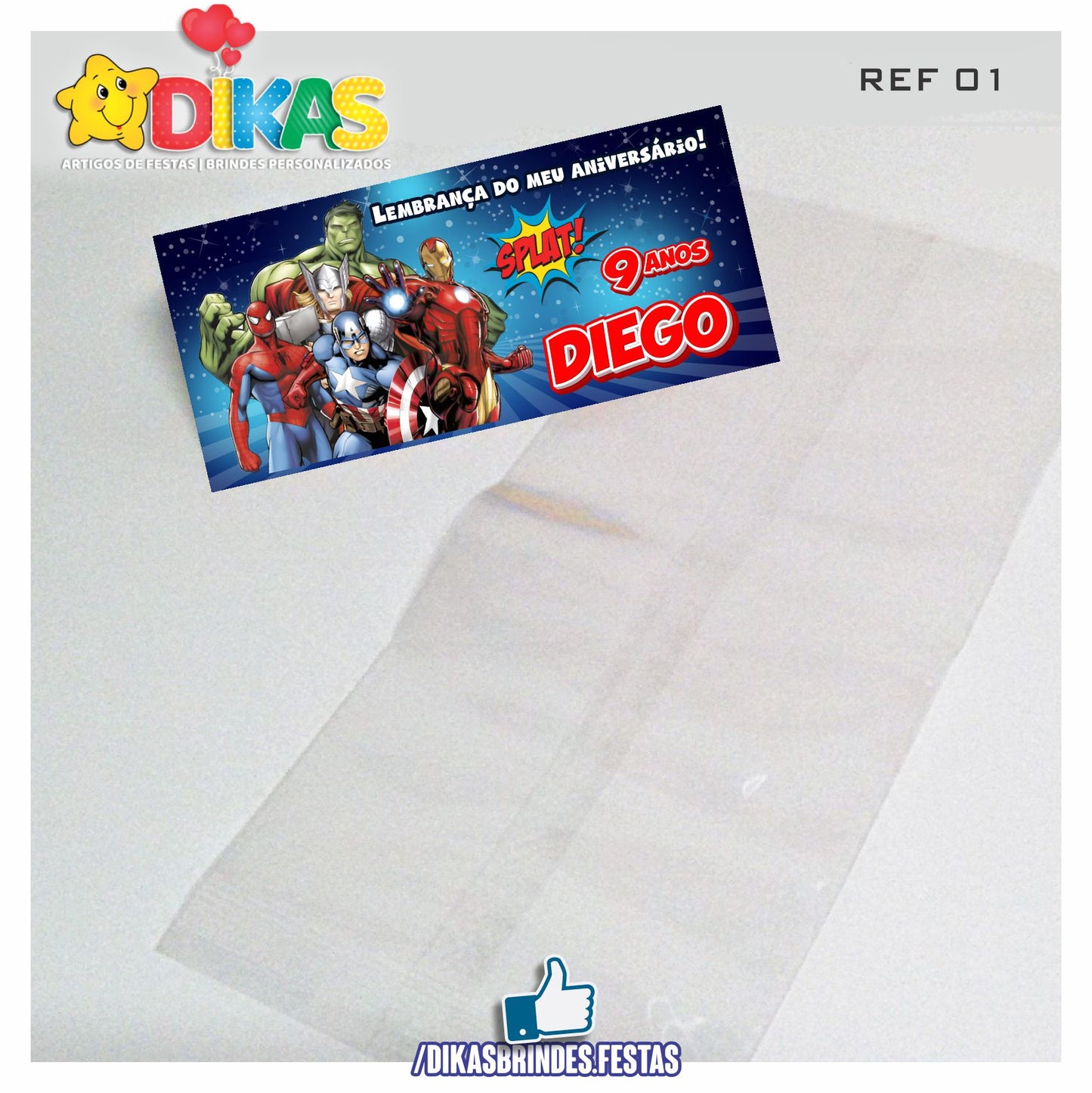 SACO PRENDA C/ TAG PERSONALIZADO - AVENGERS