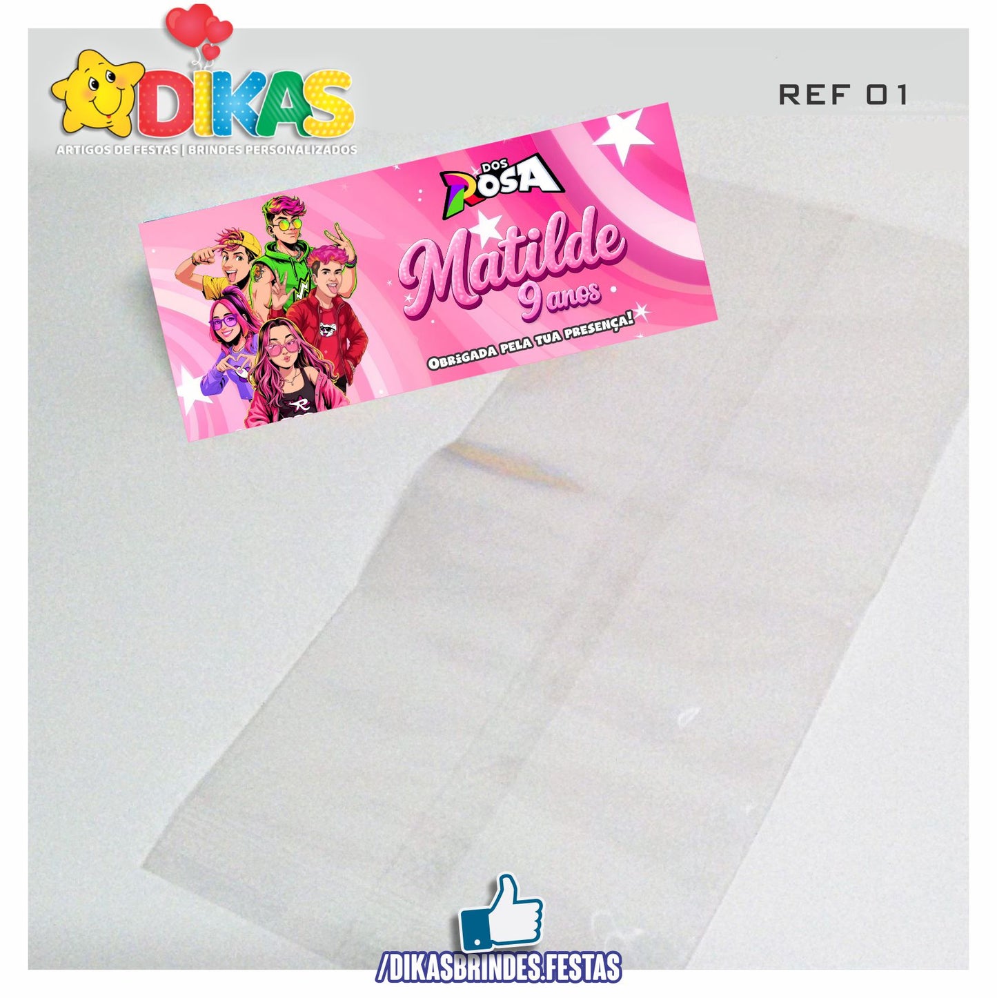 SACO PRENDA C/ TAG PERSONALIZADO - GRUPO DOS ROSA
