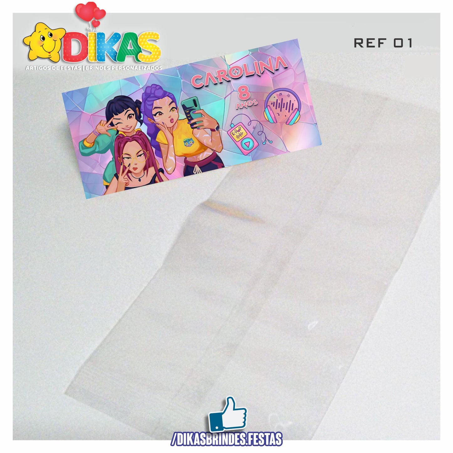 SACO PRENDA C/ TAG PERSONALIZADO - GUERREIRAS DO K-POP