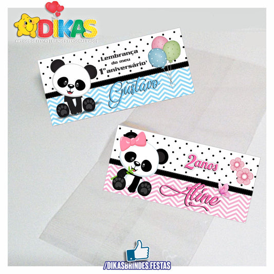 SACO PRENDA C/ TAG PERSONALIZADO - PANDA BEBÉ