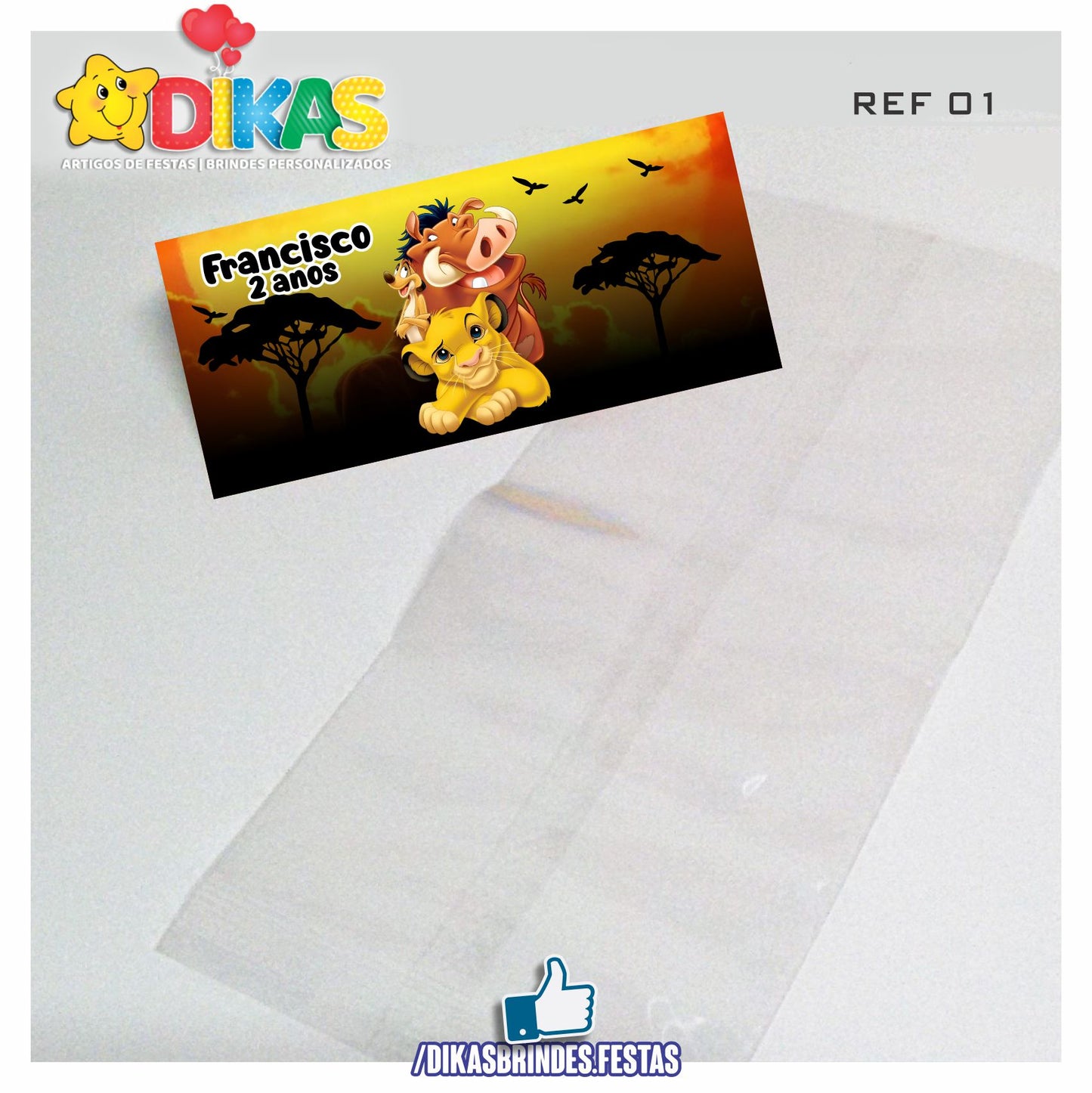 SACO PRENDA C/ TAG PERSONALIZADO - REI LEÃO