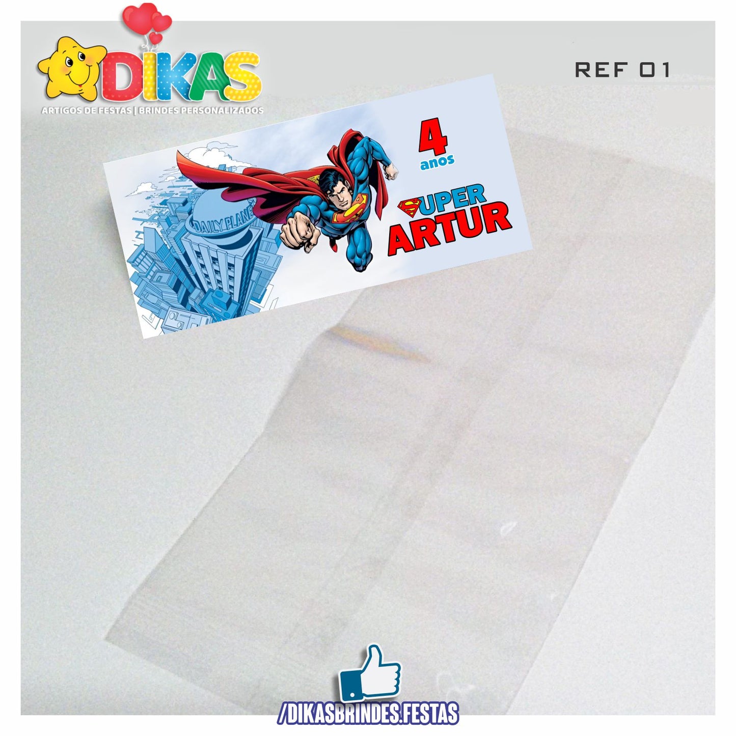 SACO PRENDA C/ TAG PERSONALIZADO - SUPER HOMEM