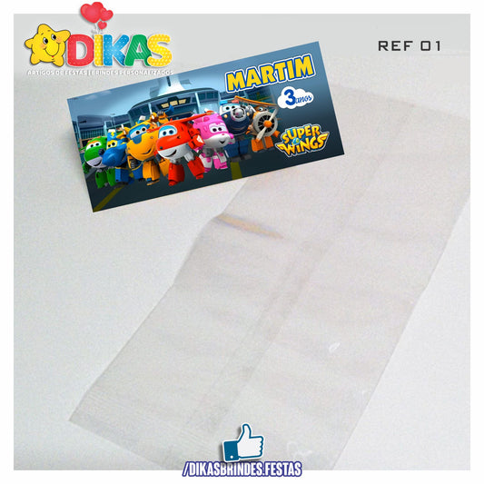 SACO PRENDA C/ TAG PERSONALIZADO - SUPER WINGS