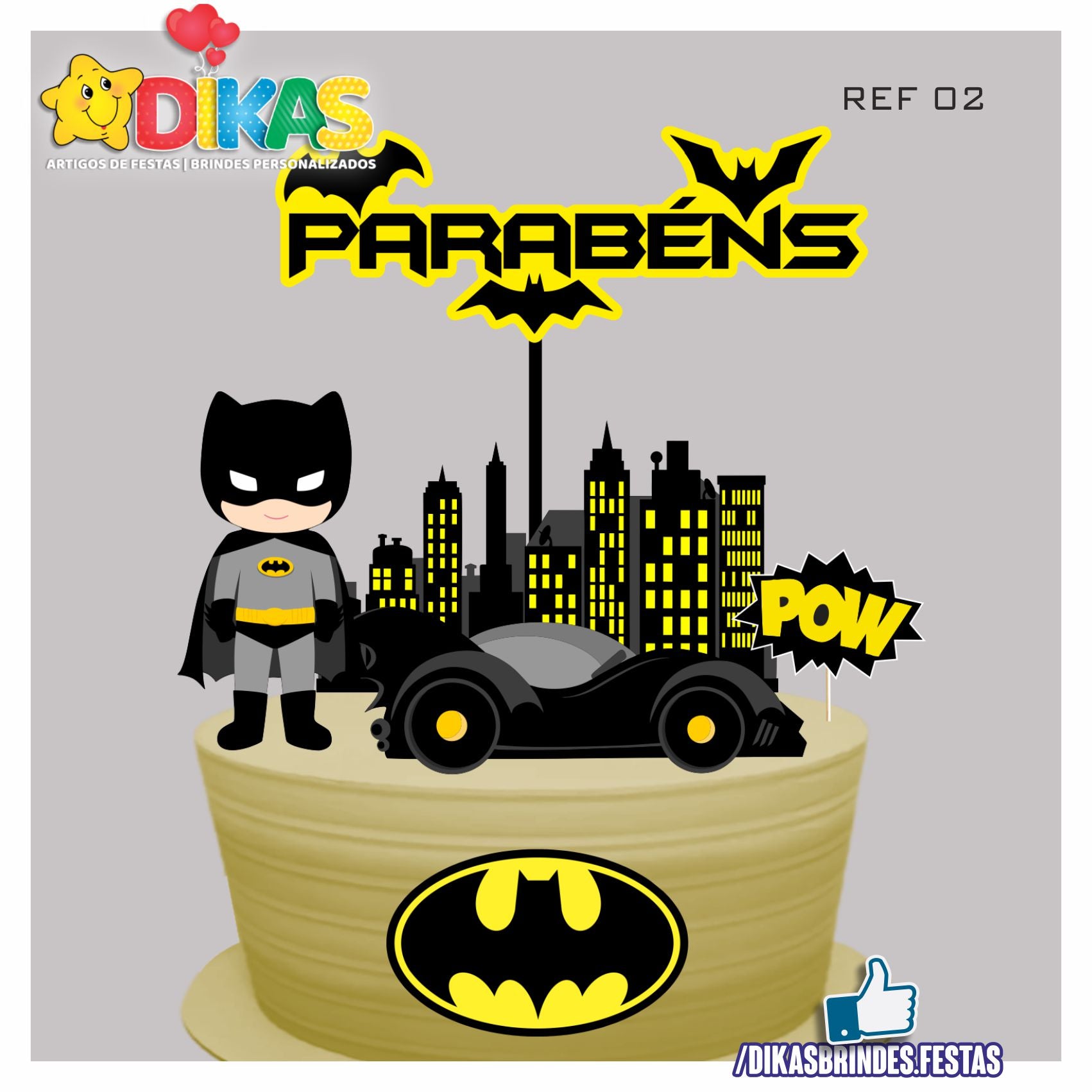 Topo De Bolo Batman Dikasbrindes 