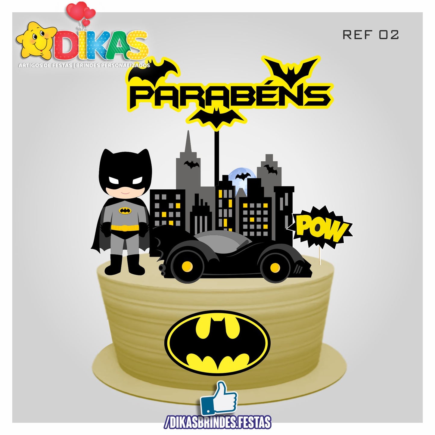 TOPO DE BOLO - BATMAN