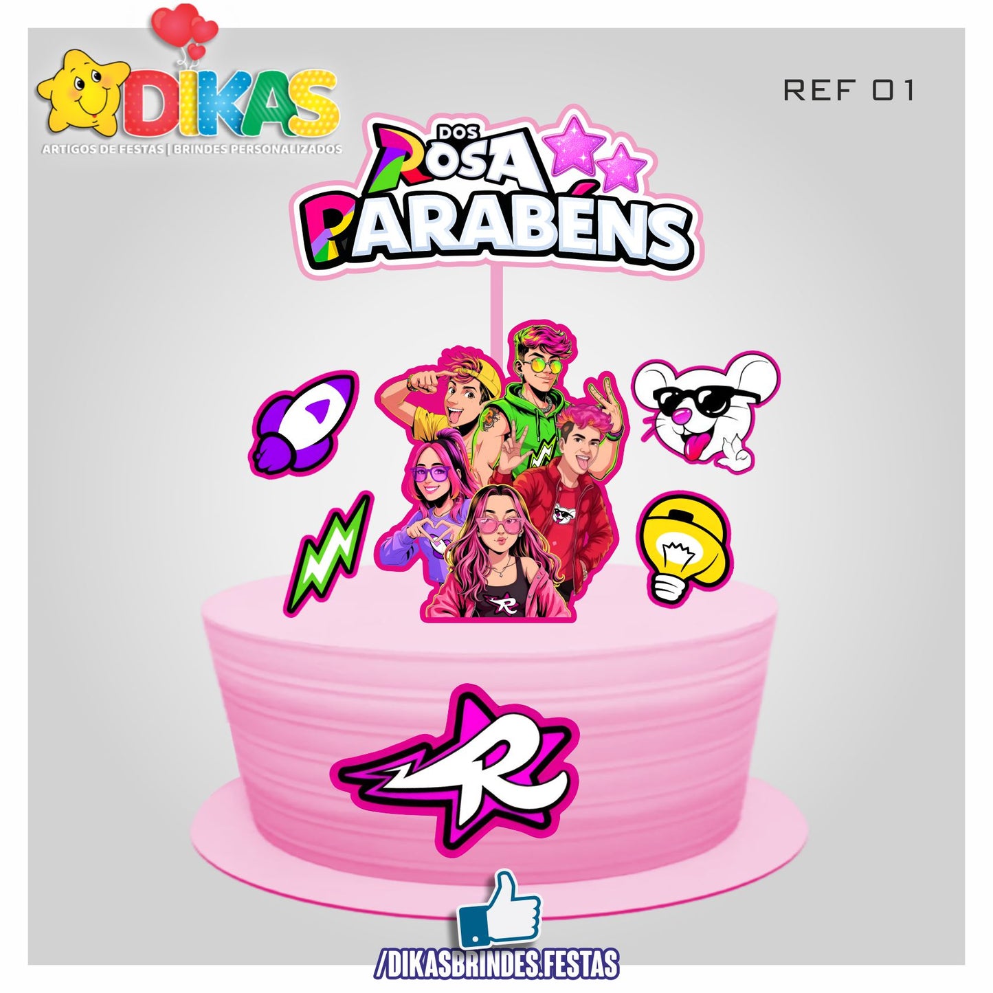 TOPO DE BOLO - GRUPO DOS ROSA