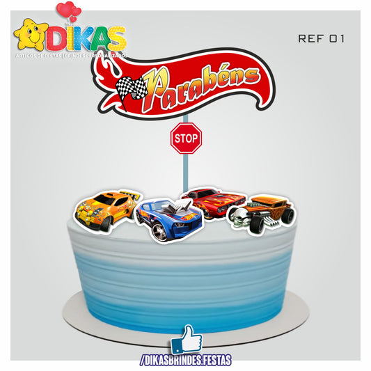 TOPO DE BOLO - HOTWHEELS