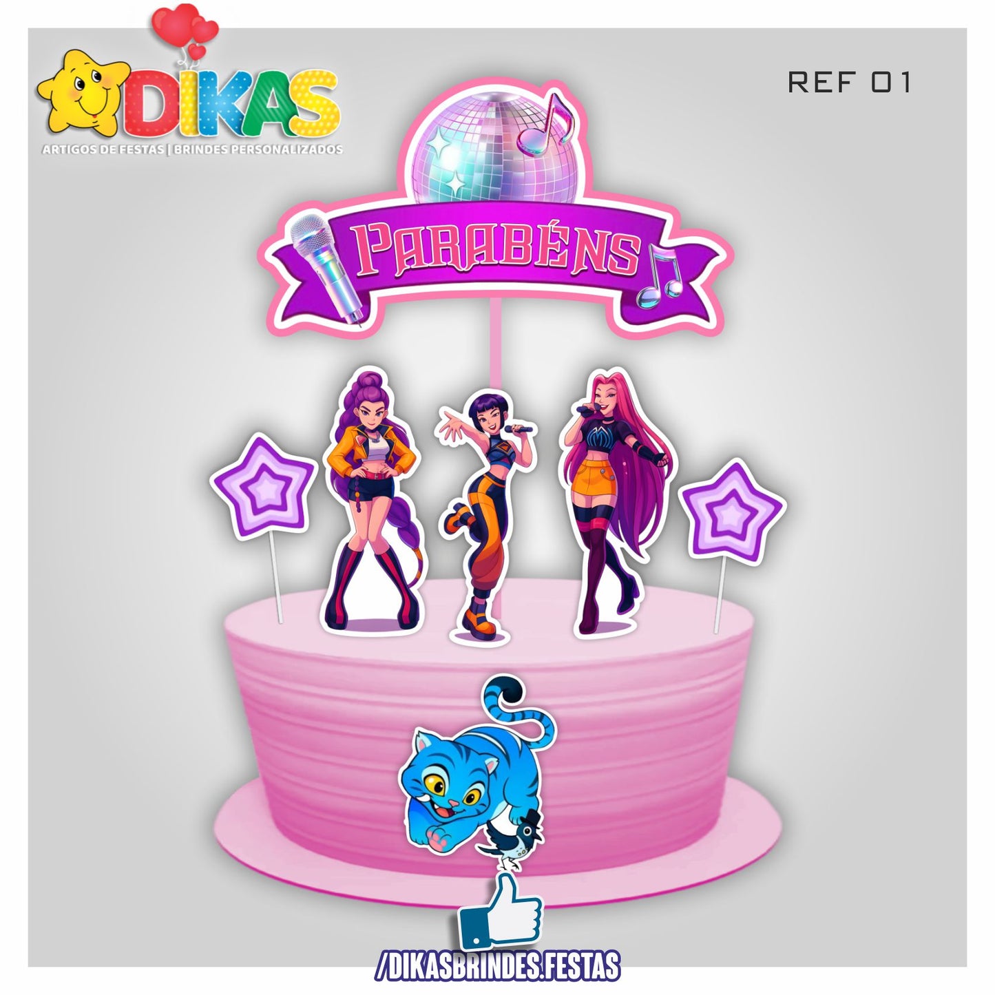 TOPO DE BOLO - Guerreiras do K-POP