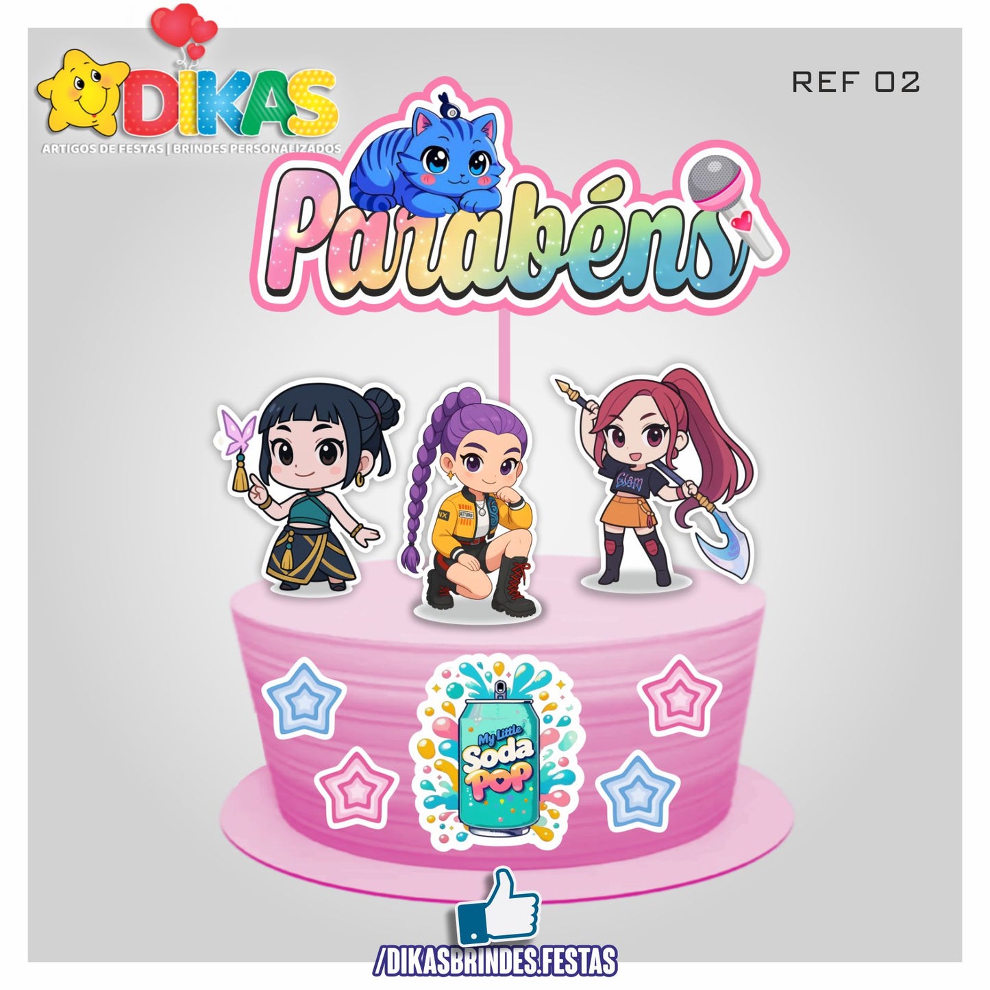 TOPO DE BOLO - Guerreiras do K-POP