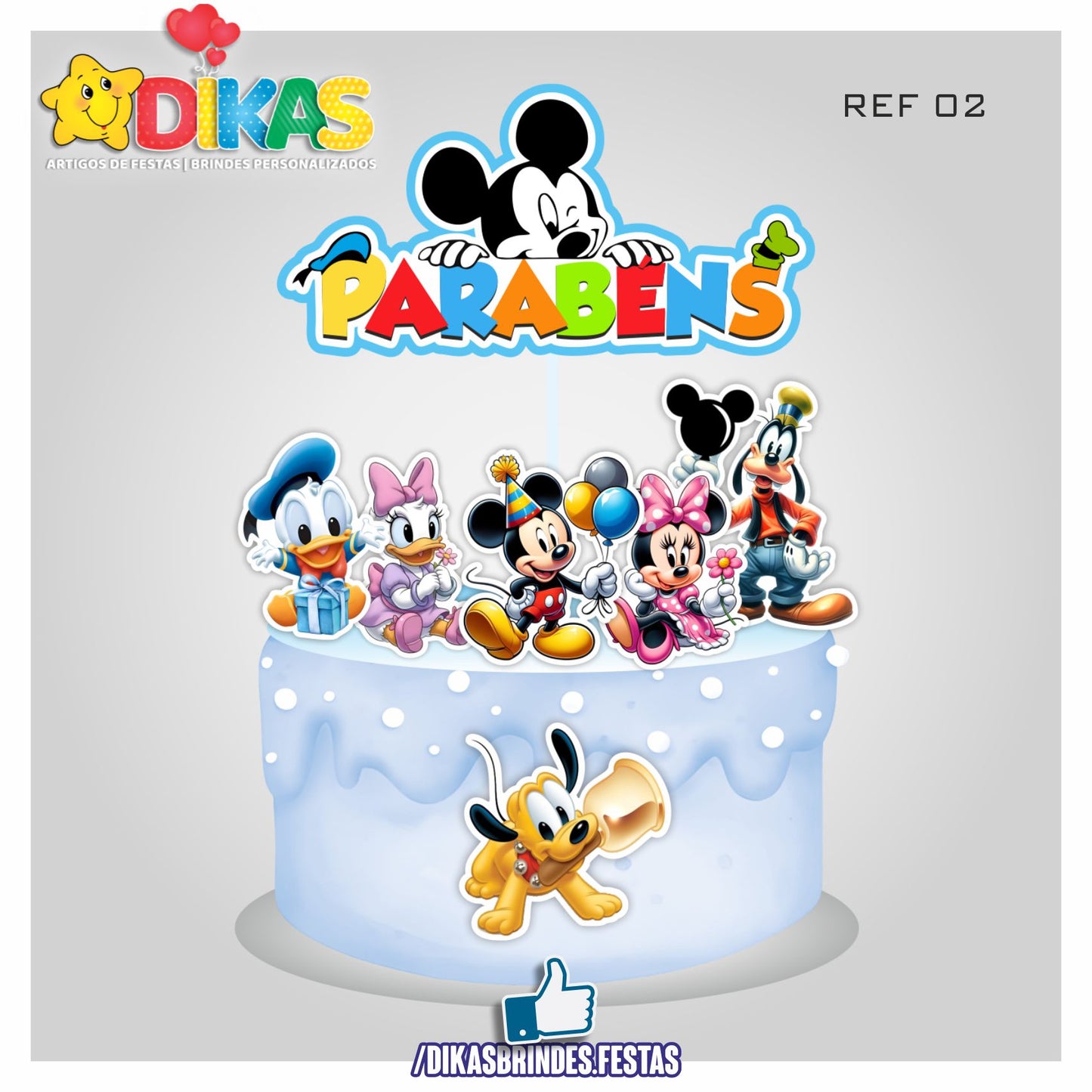 TOPO DE BOLO - MICKEY E OS AMIGOS
